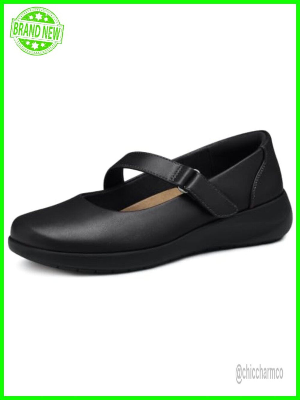 Women's Mary Jane Ballet Flats with Arch Support & Adjustable Ankle Strap